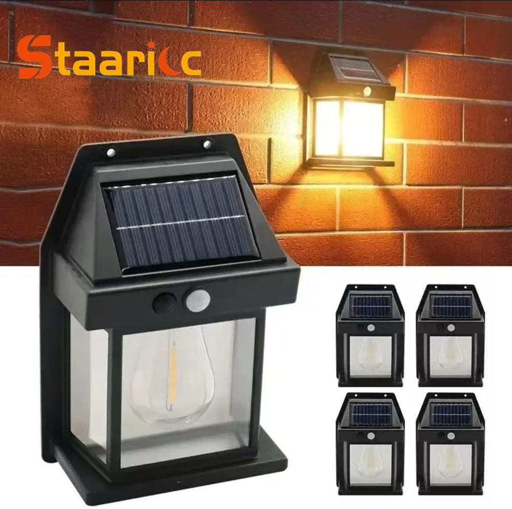 Outdoor Lighting Wire - Lampu Dinding Tenaga Surya Tungsten Luar
