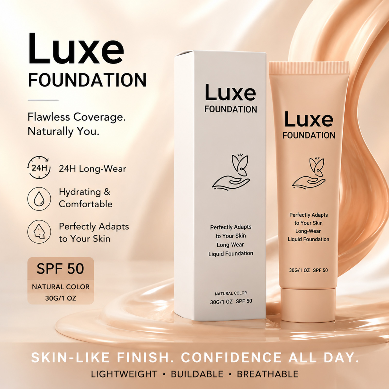 Color Changing Outdoor - Foundation Pengubah Warna SPF 50+ Tahan
