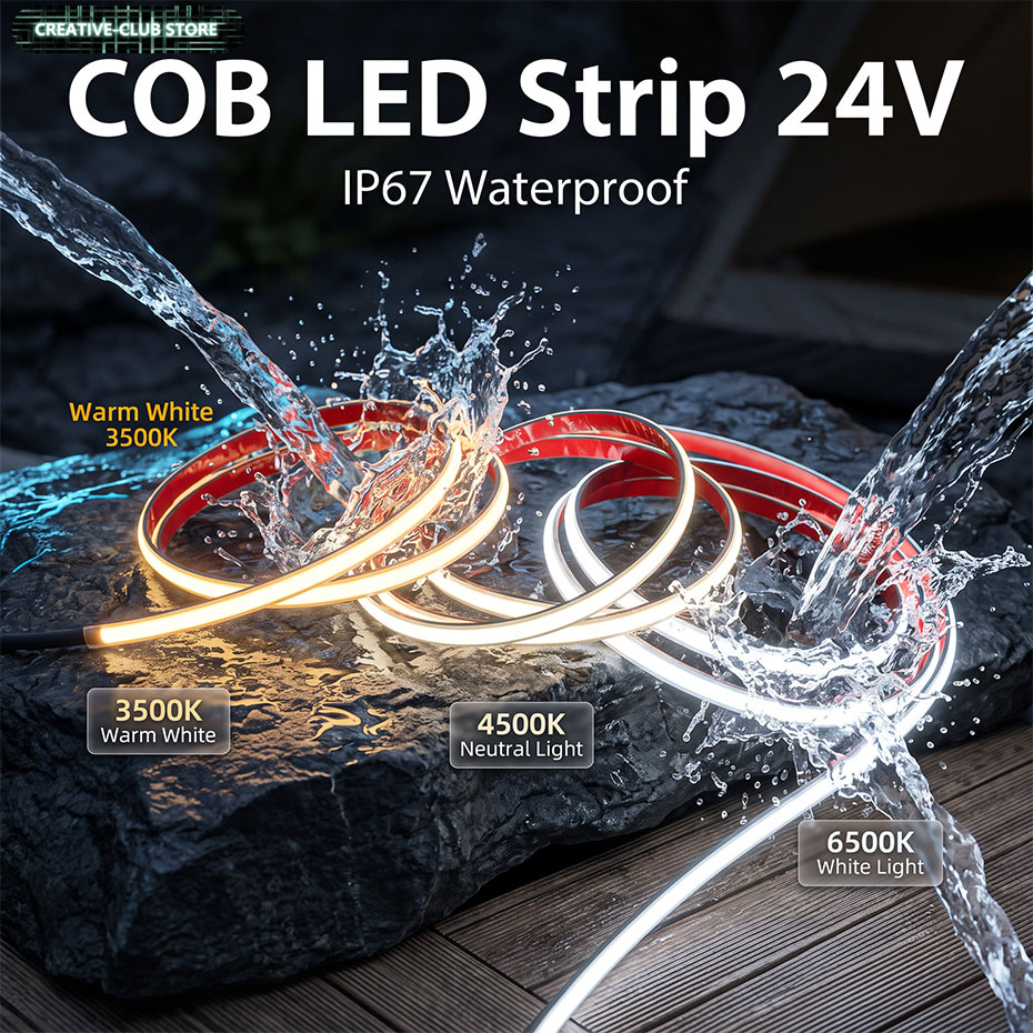 Outdoor Lighting Low Voltage - Lampu strip COB tahan air IP67