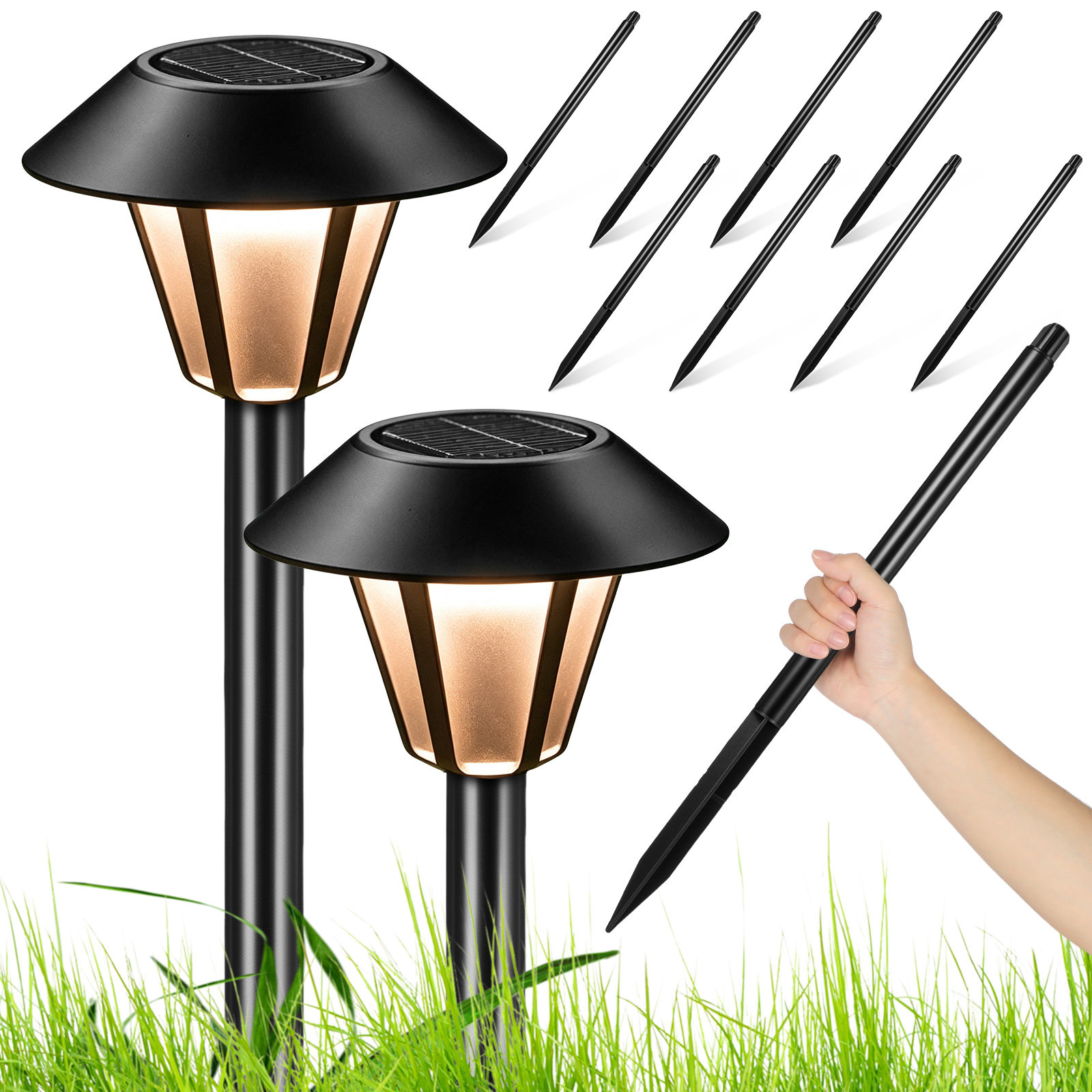 8 Set Tiang Lampu Tenaga Surya - Outdoor Lighting Ground ulasan dan harga