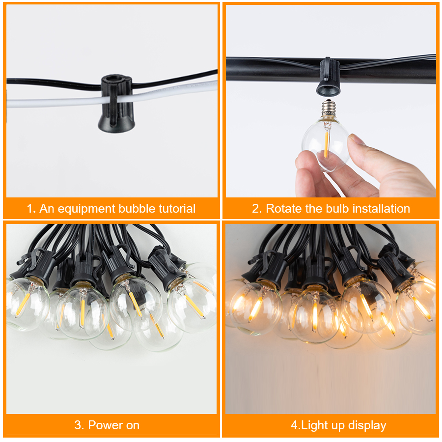 G40 lampu bola tali luar ruang - Outdoor Lighting Strip ulasan dan harga