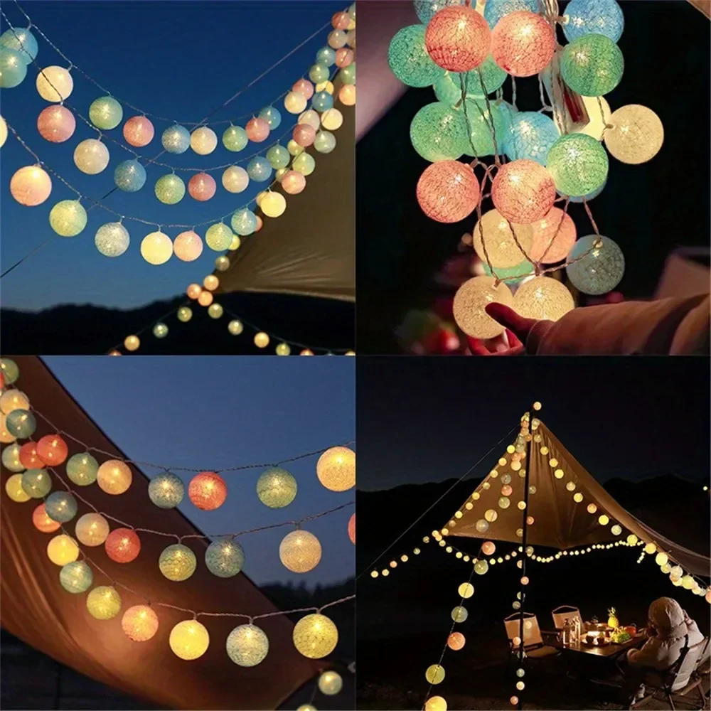 Halloween Katun Garland Bola L - Outdoor Lighting Strip ulasan dan harga