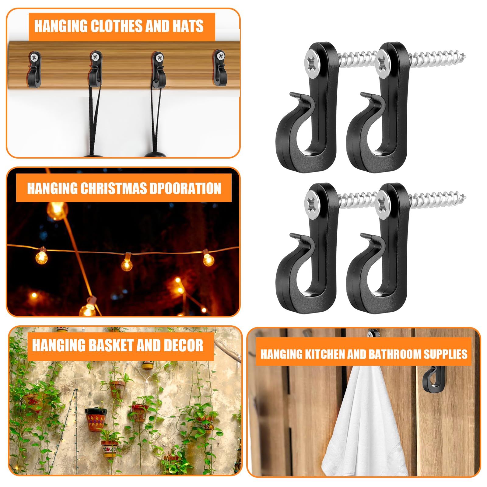 80 Pcs Pengait Sekrup untuk La - Outdoor Lighting Wire ulasan dan harga