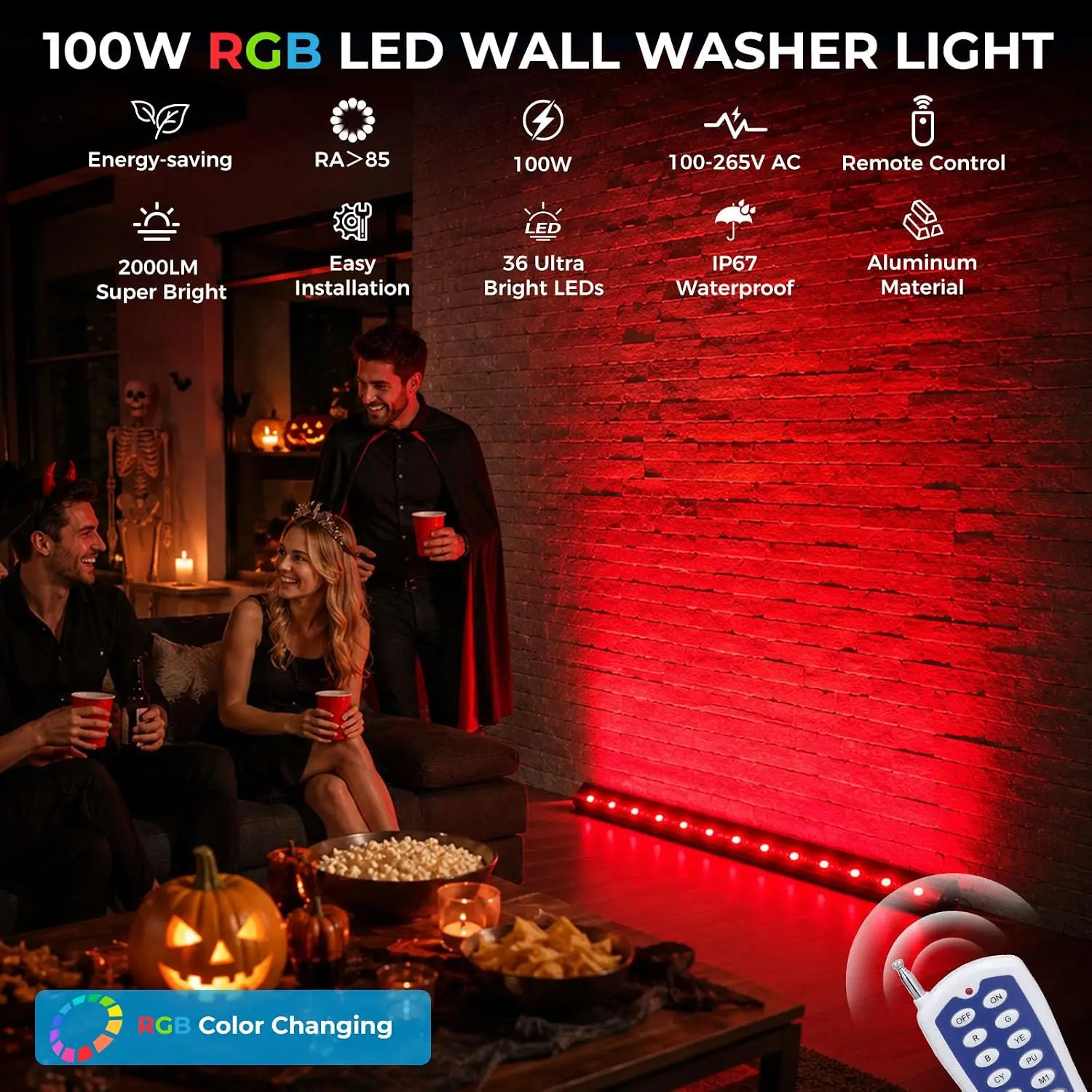 2 Paket Lampu Wall Washer RGB  - Color Changing Outdoor ulasan dan harga
