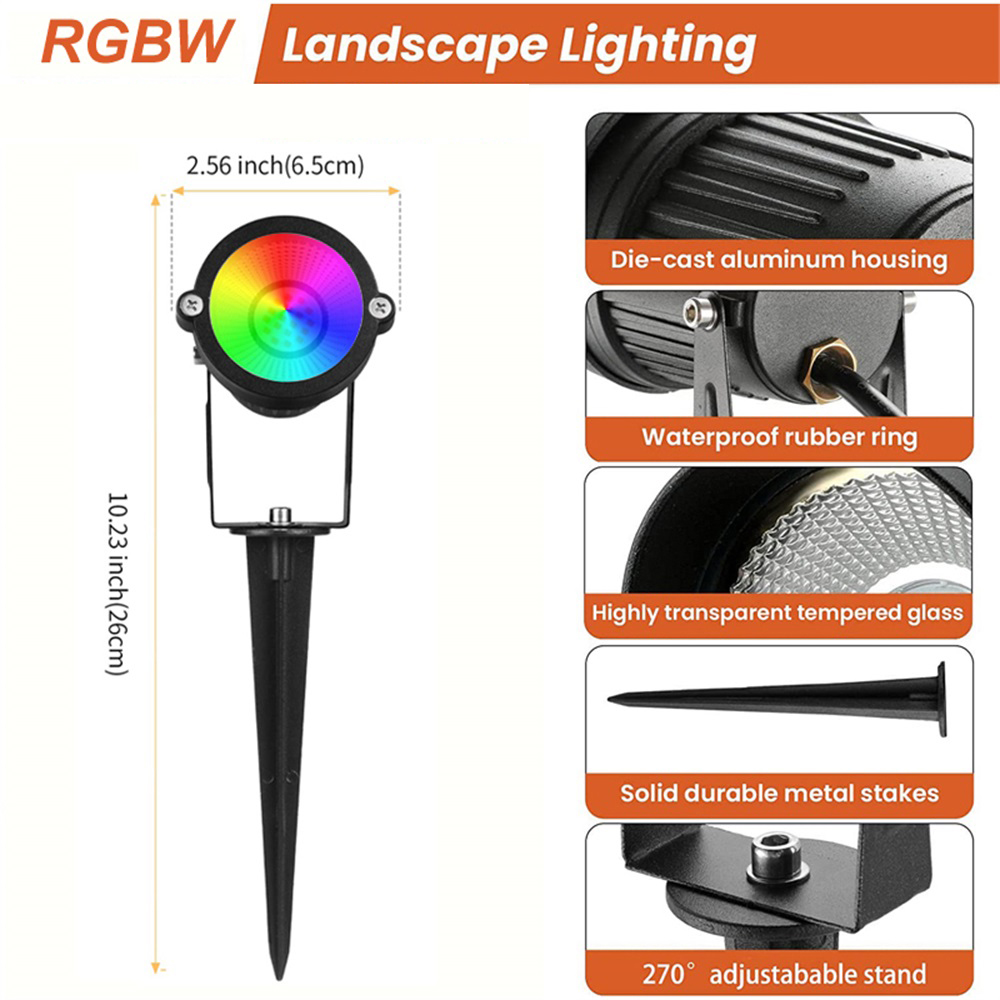 Lampu Lanskap RGBW 10W dengan  - Outdoor Lighting Landscape ulasan dan harga